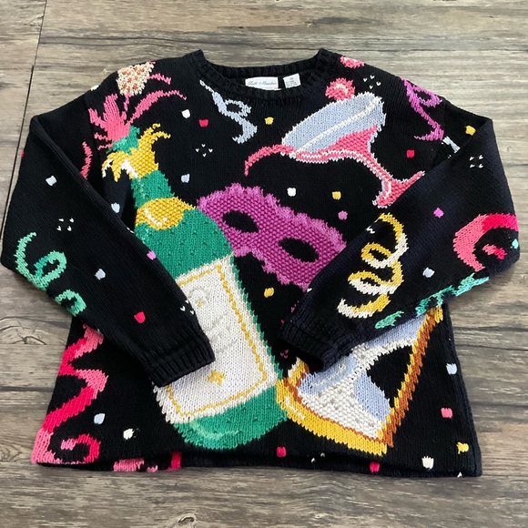 Faith Mountain Sweaters - Vintage Hand Knit NYE Sweater